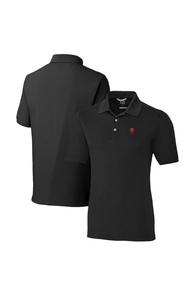 Cutter & Buck Men's Cutter & Buck Black Virginia Tech Hokies Advantage Tri-Blend DryTec Pique Polo, Main, color, 