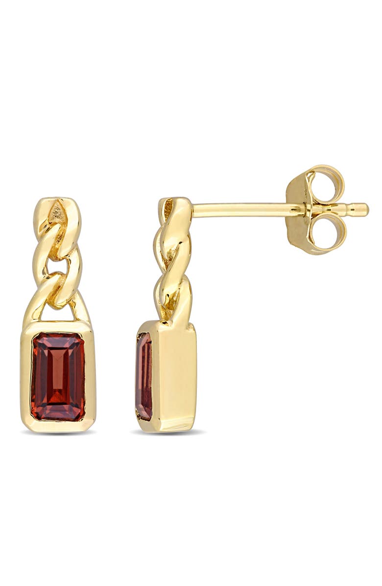 Julianna B. Gemstone Link Drop Earrings 10k, Main, color, Garnet/Gold