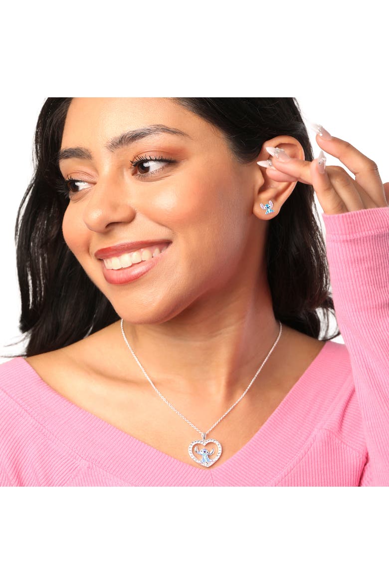 Stitch and Angel Mismatched Stud Earrings, Sterling Silver, Alternate, color, Silver