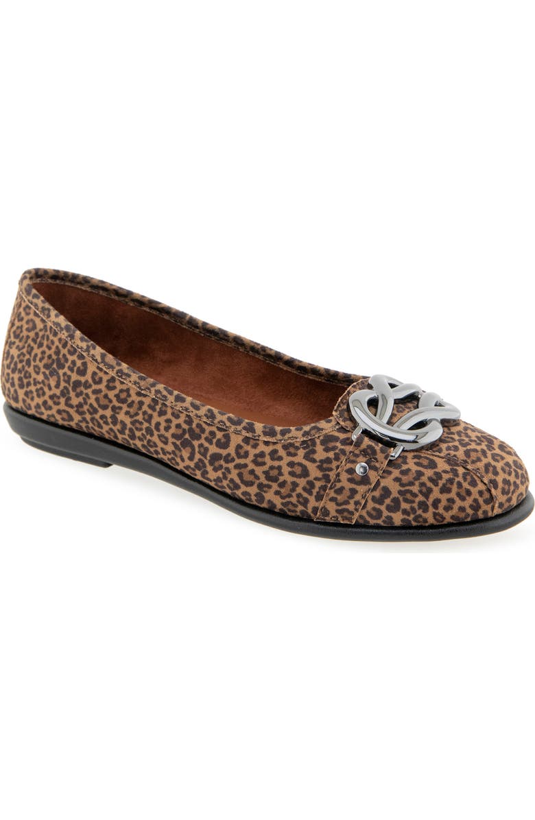 Aerosoles Big Bet Ballet Flat, Main, color, Tan Faux Leopard Suede