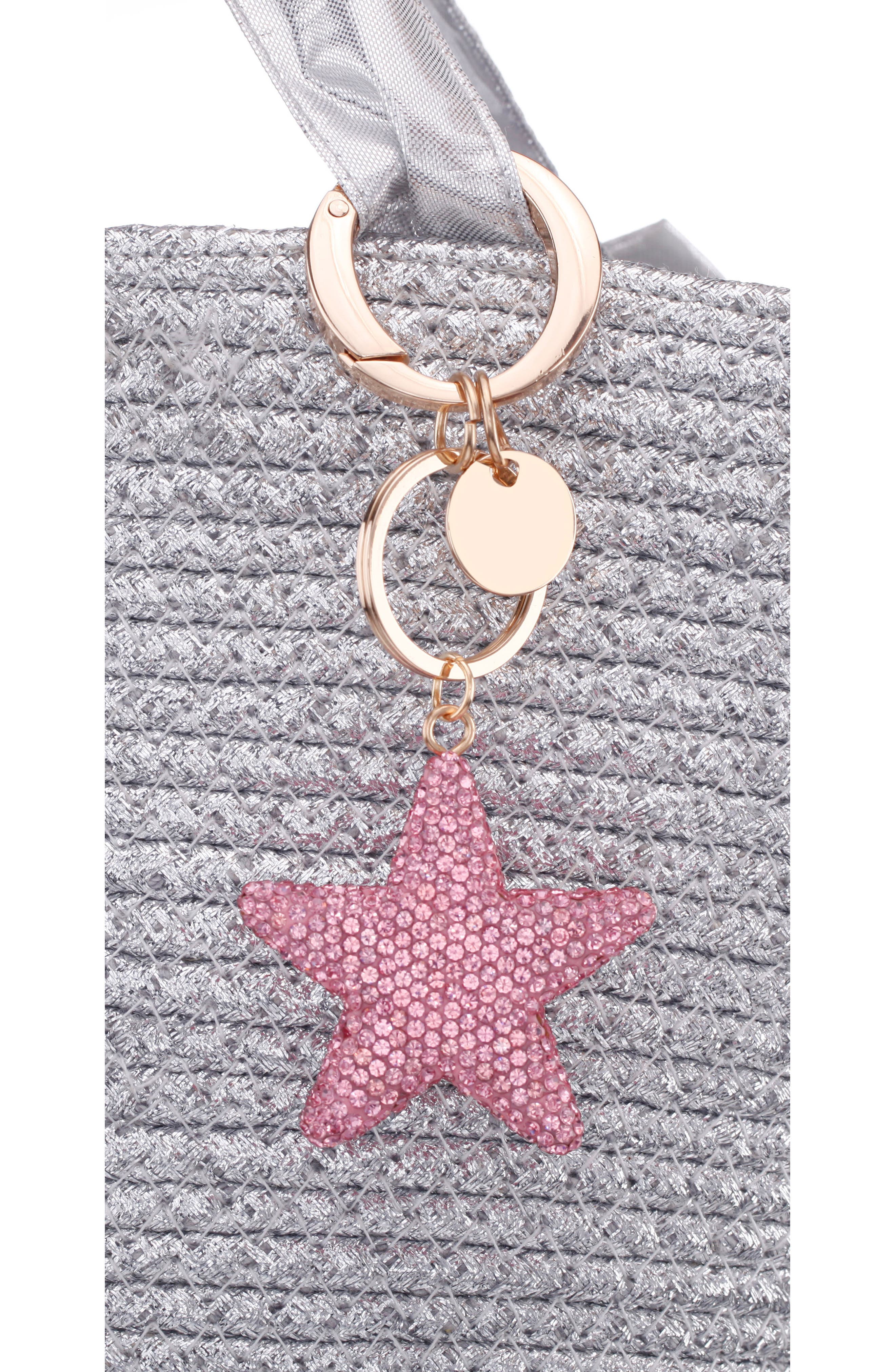 Crystal Embellished Star Bag Charm, Alternate, color, ICY PINK