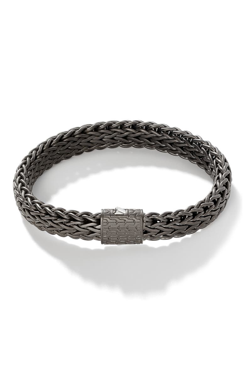Icon Flat Bracelet, Dark Silver, 11mm, Main, color, SILVER