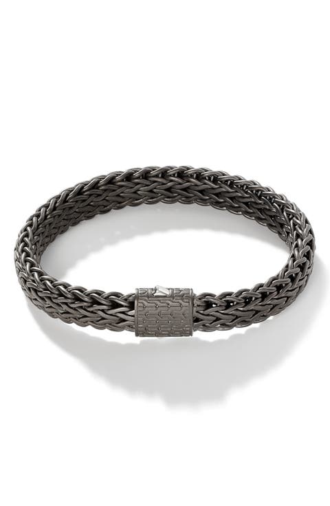 Icon Flat Bracelet, Dark Silver, 11mm