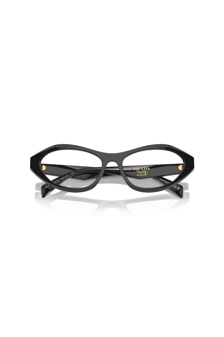 55mm Oval Optical Glasses, Alternate, color, BLACK