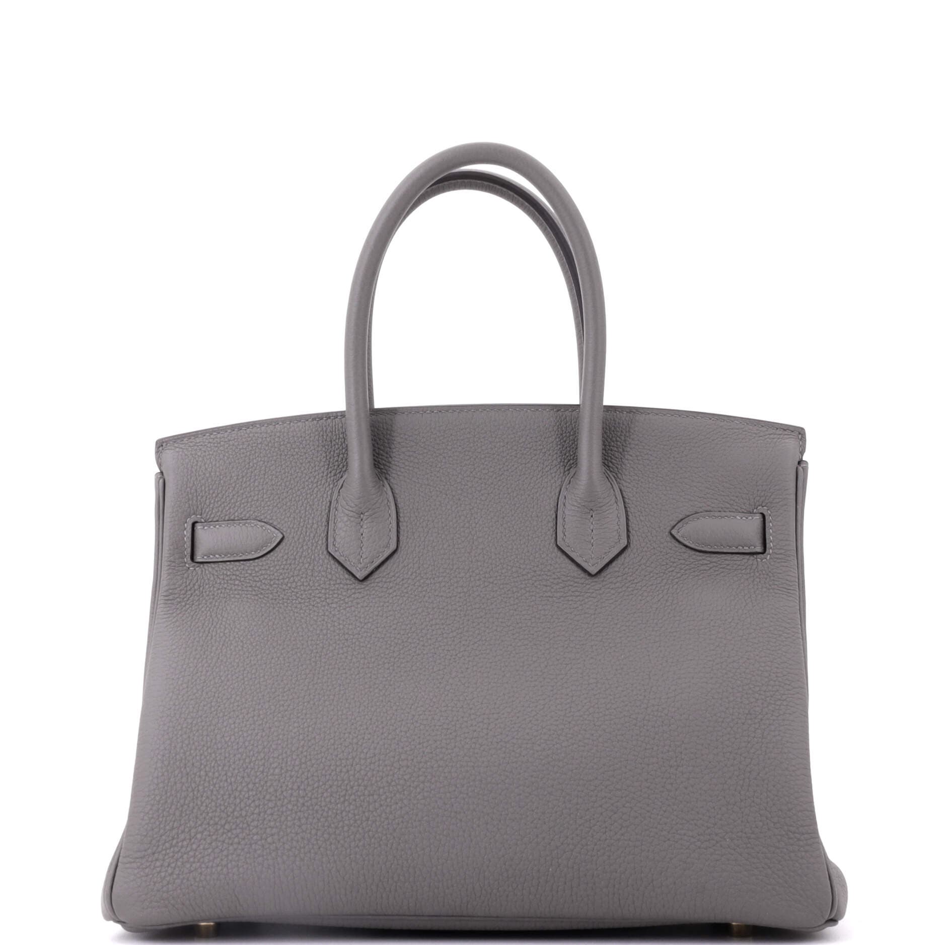Pre-Owned Hermes Birkin Handbag Grey Togo with Gold Hardware 30, Alternate, color, Gris Meyer