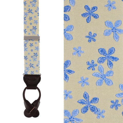 Weldon Floral Silk Button End Suspenders (Braces)
