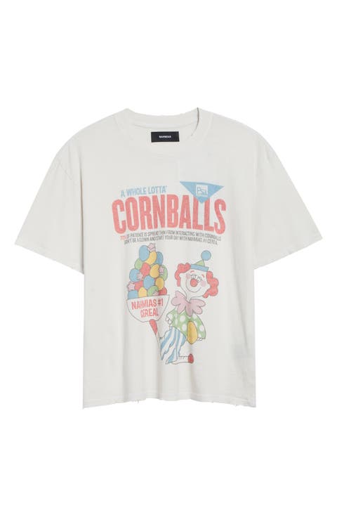 Cornballs Boxy Cotton Graphic T-Shirt