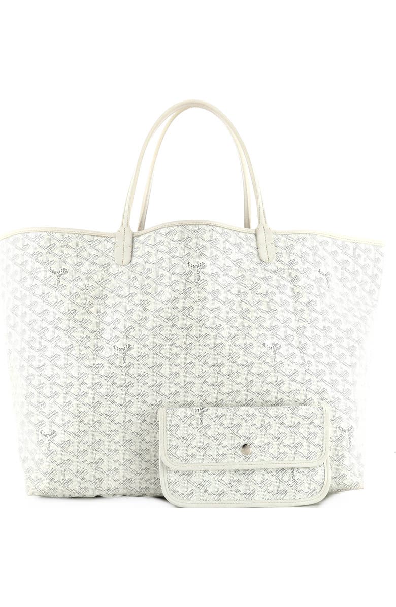 Pre-Owned Goyard Saint Louis Tote Coated Canvas GM, Alternate, color, White