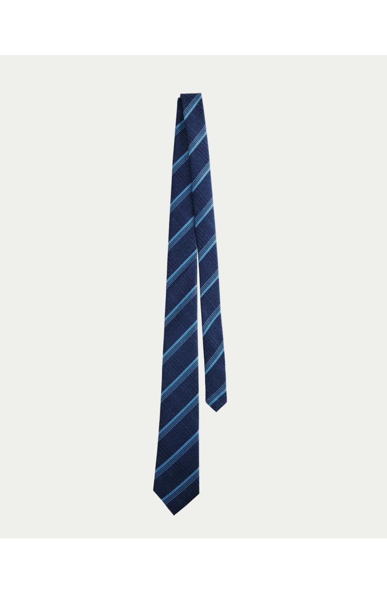 Knottery & Co Triple-Striped Silk Jacquard Tie, Alternate, color, Navy
