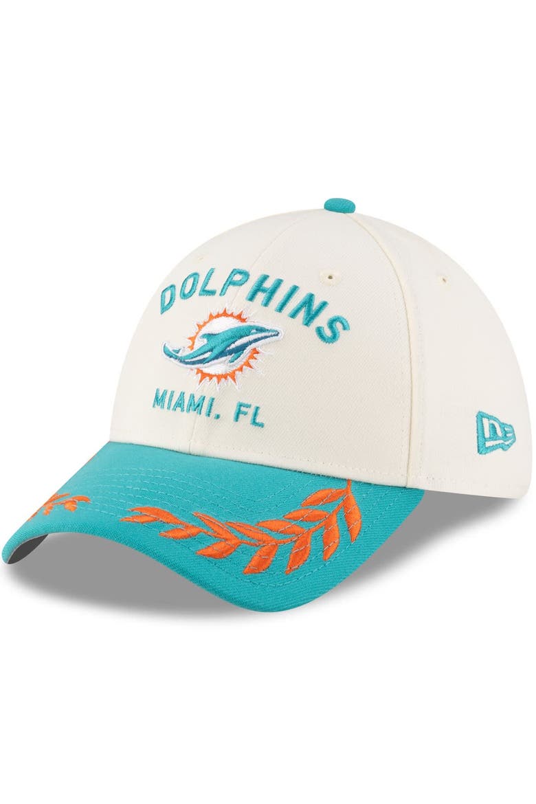 Men's New Era  Cream/Aqua Miami Dolphins 2025 NFL Draft 39THIRTY Flex Hat, Main, color, Cream