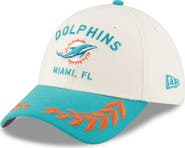 New Era Men's New Era Cream/Aqua Miami Dolphins 2025 NFL Draft 39THIRTY Flex Hat