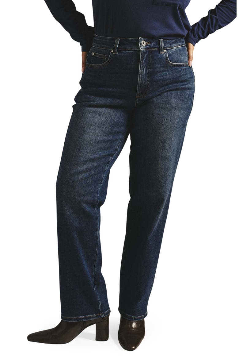Etta High Waist Ankle Straight Leg Jeans, Main, color, SAINT LAWRENCE BLUE