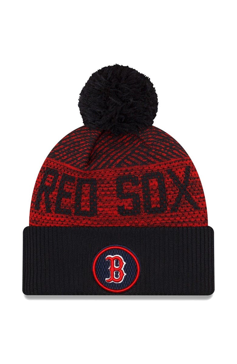 New Era Men's New Era Navy Boston Red Sox Authentic Collection Sport Cuffed Knit Hat with Pom, Main, color, Navy