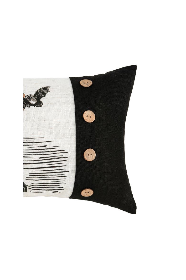 Haunted House Halloween 100% Polyester Printed Accent Pillow w/ Decorative Buttons 13" x 20", Alternate, color, Beige