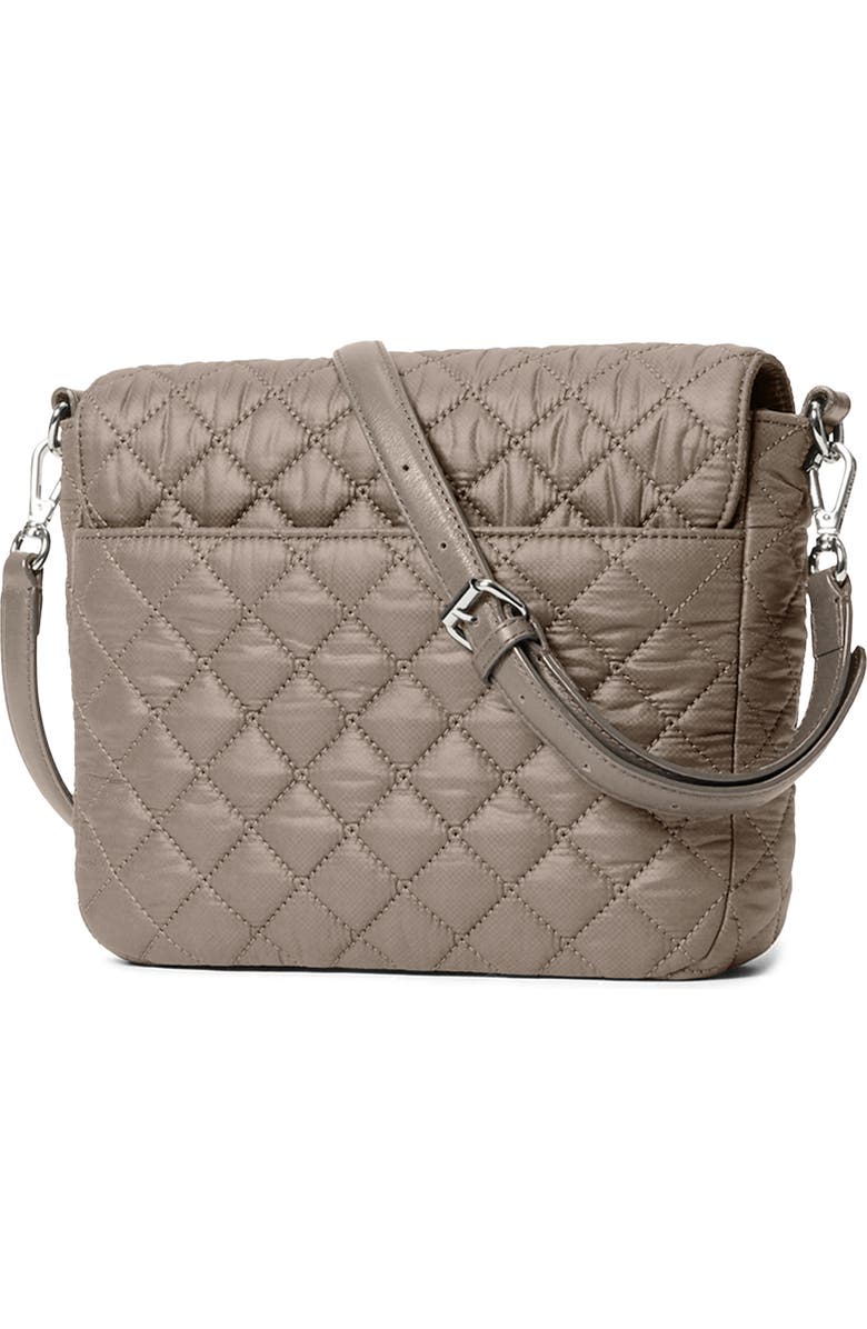 MZ Wallace Medium Crosby Lock Quilted Nylon Crossbody Bag, Alternate, color, Morning Dove