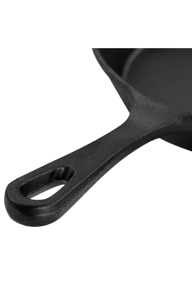 8 Inch Round Preseasoned Cast Iron Frying Pan, Alternate, color, Black