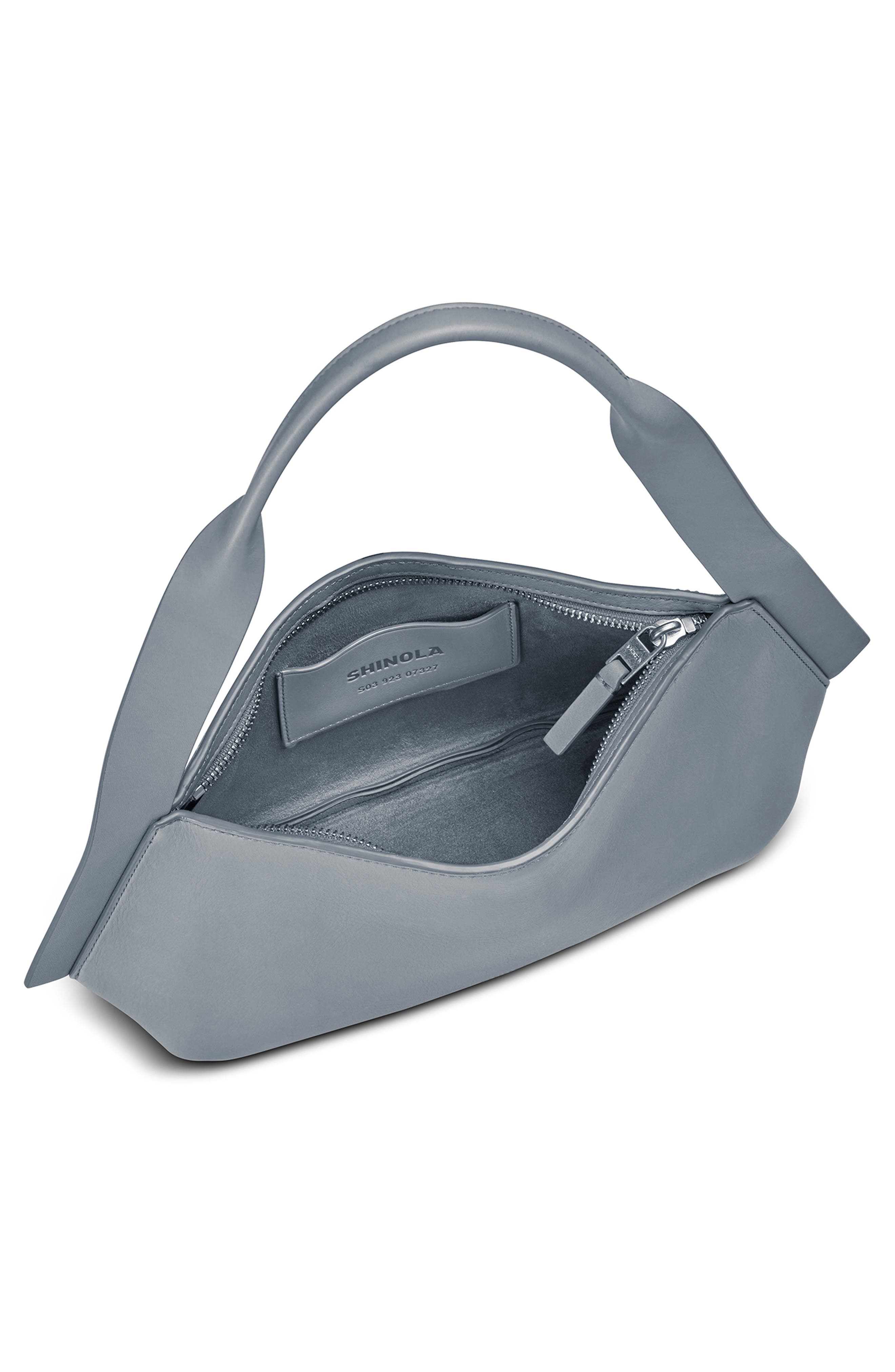 Shinola Small Derby Leather Shoulder Bag, Alternate, color, Mist