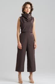 Natori Techno Poplin Cropped Pants With Embroidery