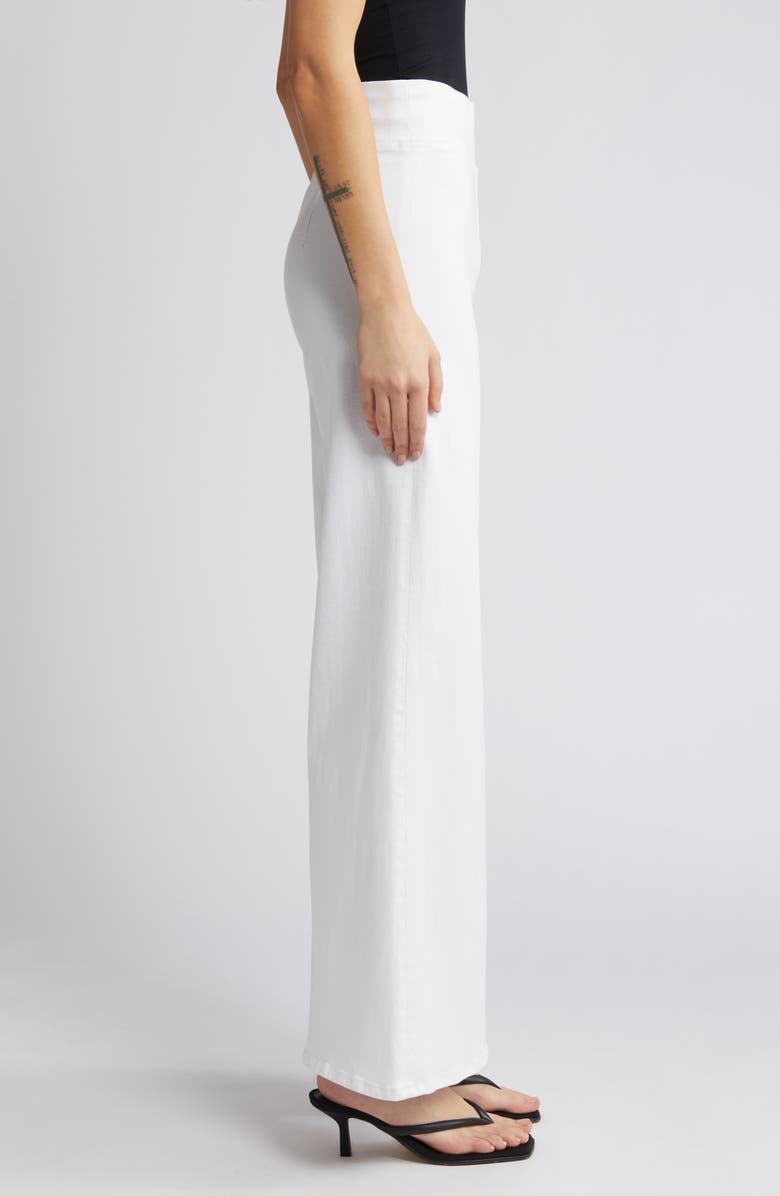 FRAME Jetset Wide Leg Flare Pull-On Jeans, Alternate, color, White