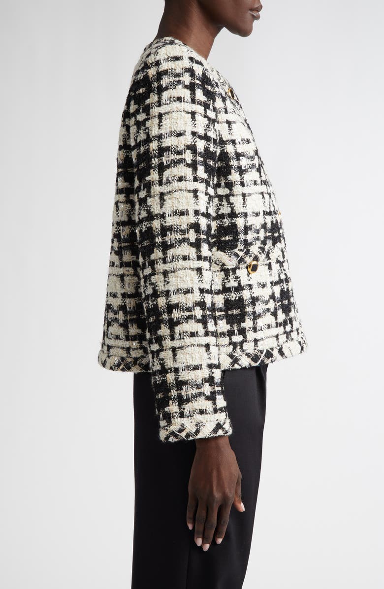 ST. JOHN Metallic Wool Blend Tweed Jacket, Alternate, color, 