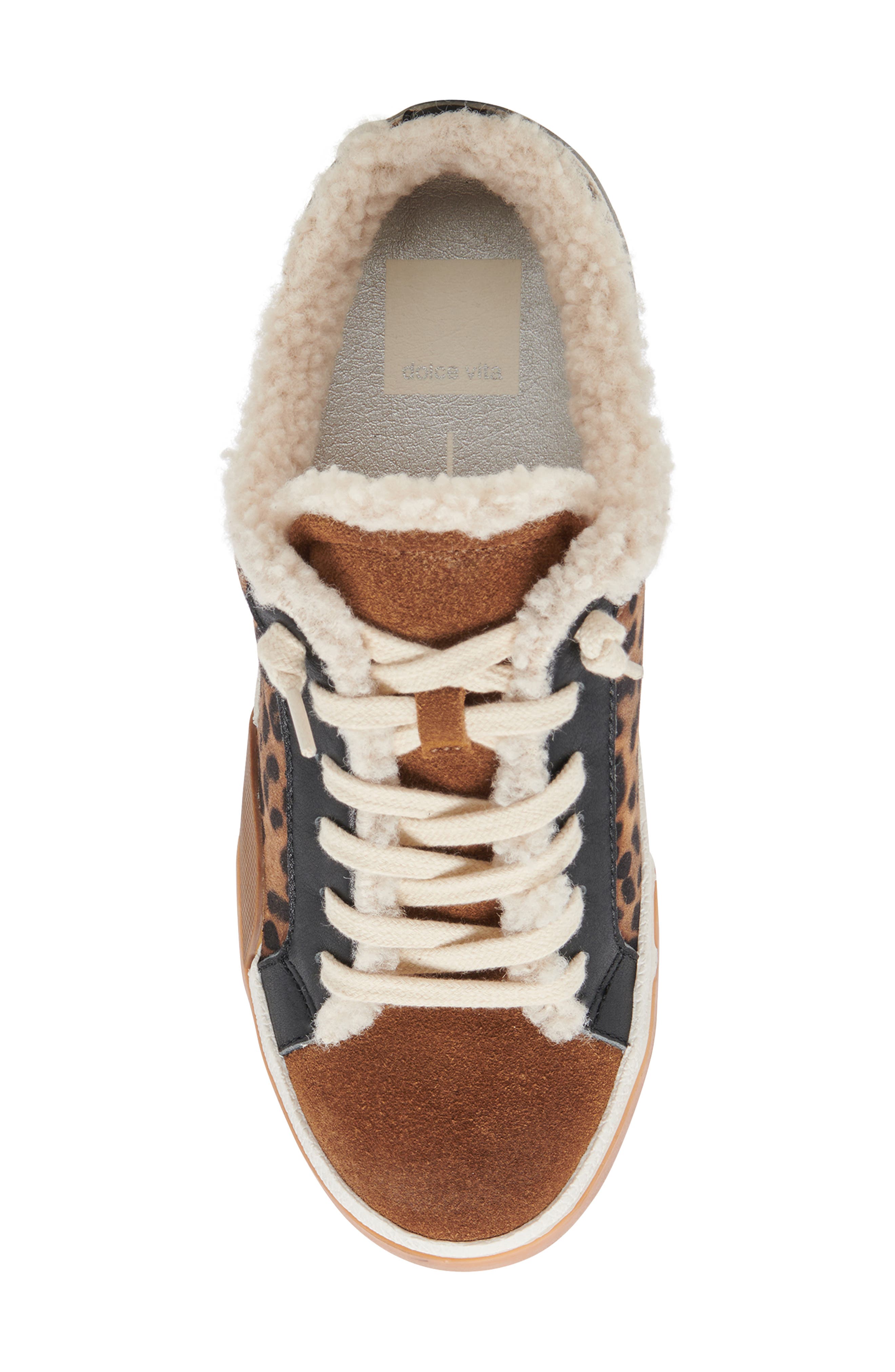 Dolce Vita Zantel Faux Shearling Lined Slip-On Sneaker, Alternate, color, Leopard Suede