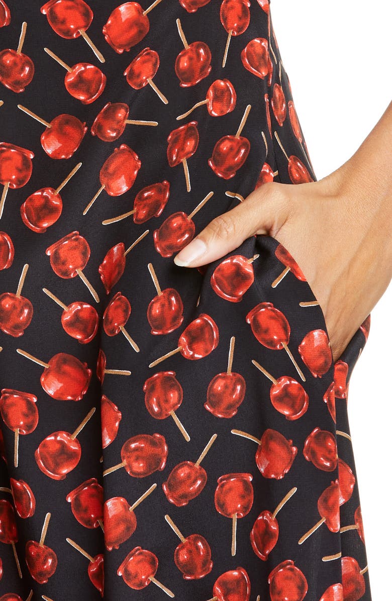 N°21 Nº21 Candy Apple Print Silk Midi Dress, Alternate, color, 