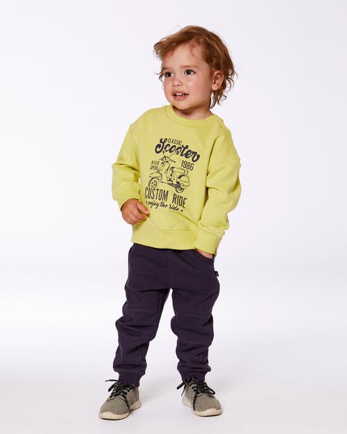 Deux Par Deux Little Boy's Pullover Graphic Sweatshirt Lime Green In Lime Green