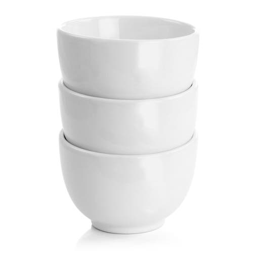 Gibson Elite Gracious Dining 4 Piece Fine Ceramic Tidbit Bowl Set With Base In White