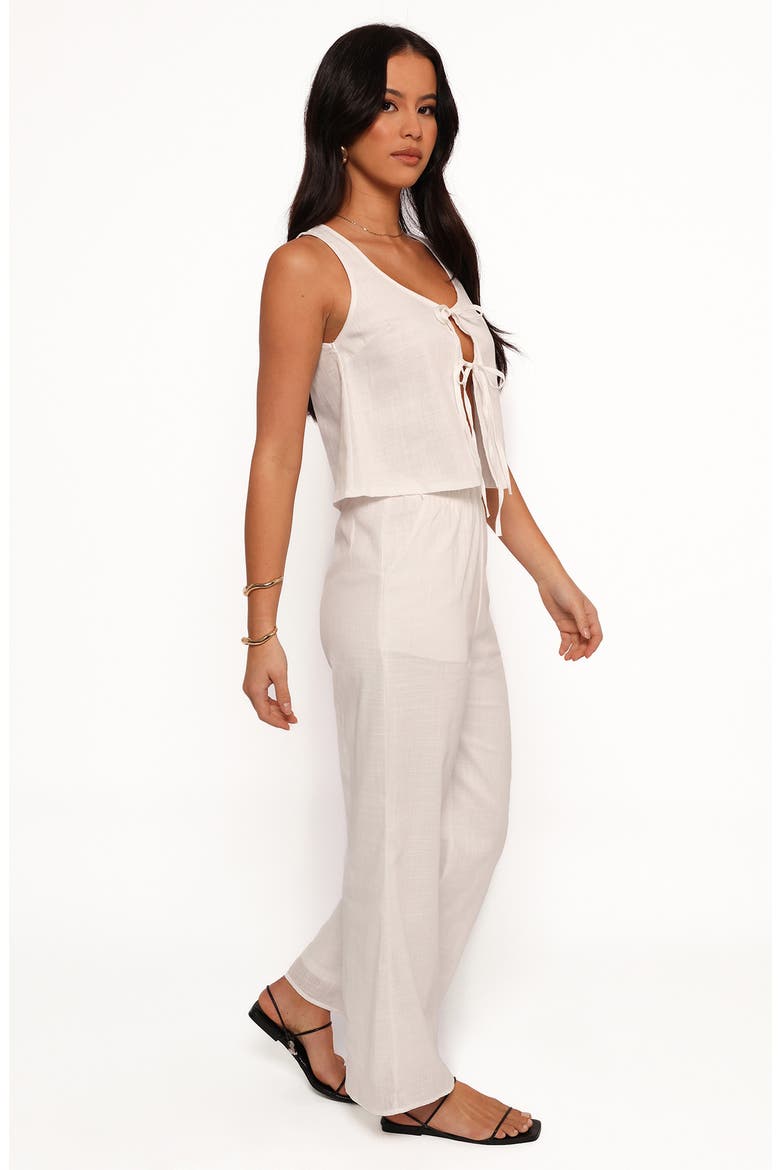 Rhaena Cotton Sleeveless Top & Wide Leg Pants Set, Alternate, color, WHITE