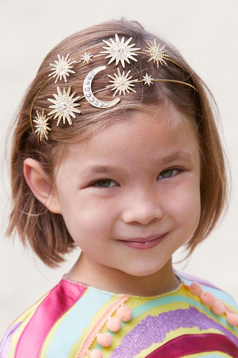 Moon and Stars Tiara, Main, color, Metallic Gold