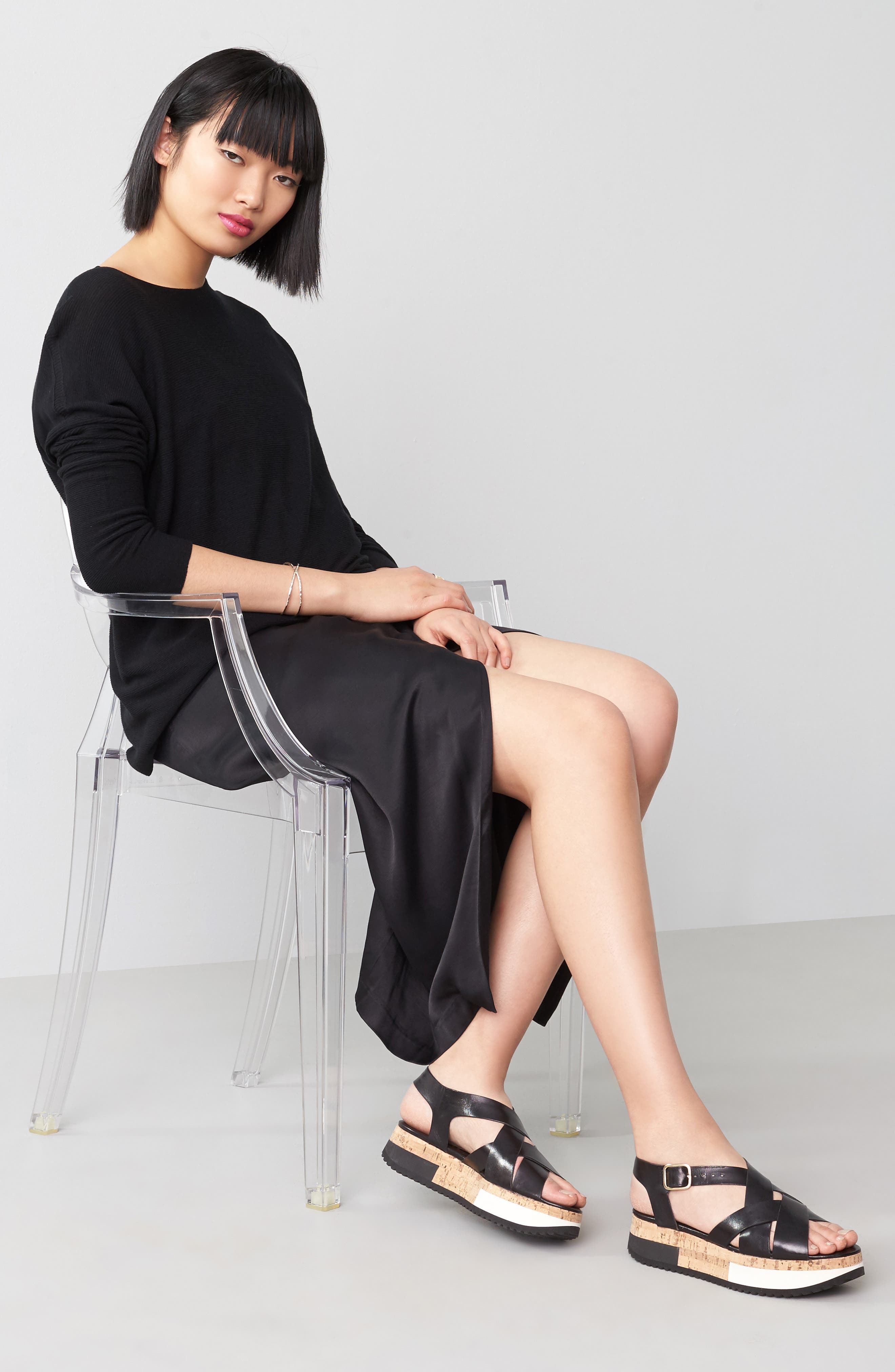 AGL Cork Platform Sandal, Alternate, color, 