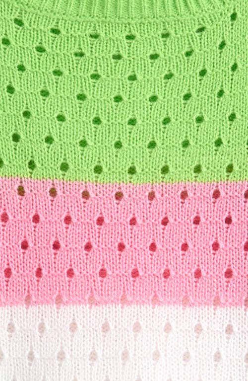 COTTON EMPORIUM COTTON EMPORIUM KIDS' STRIPE POINTELLE SWEATER