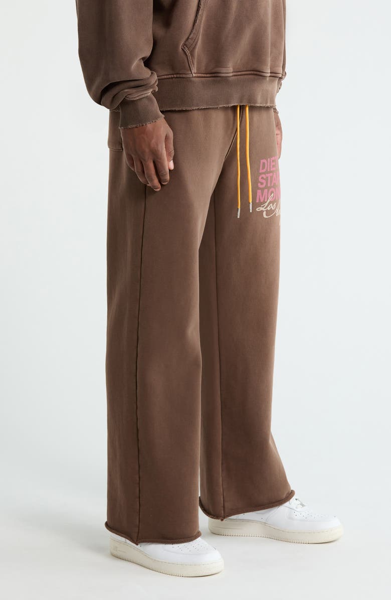 DIET STARTS MONDAY DSMLA Cutoff Cotton Sweatpants, Alternate, color, Brown/Pink