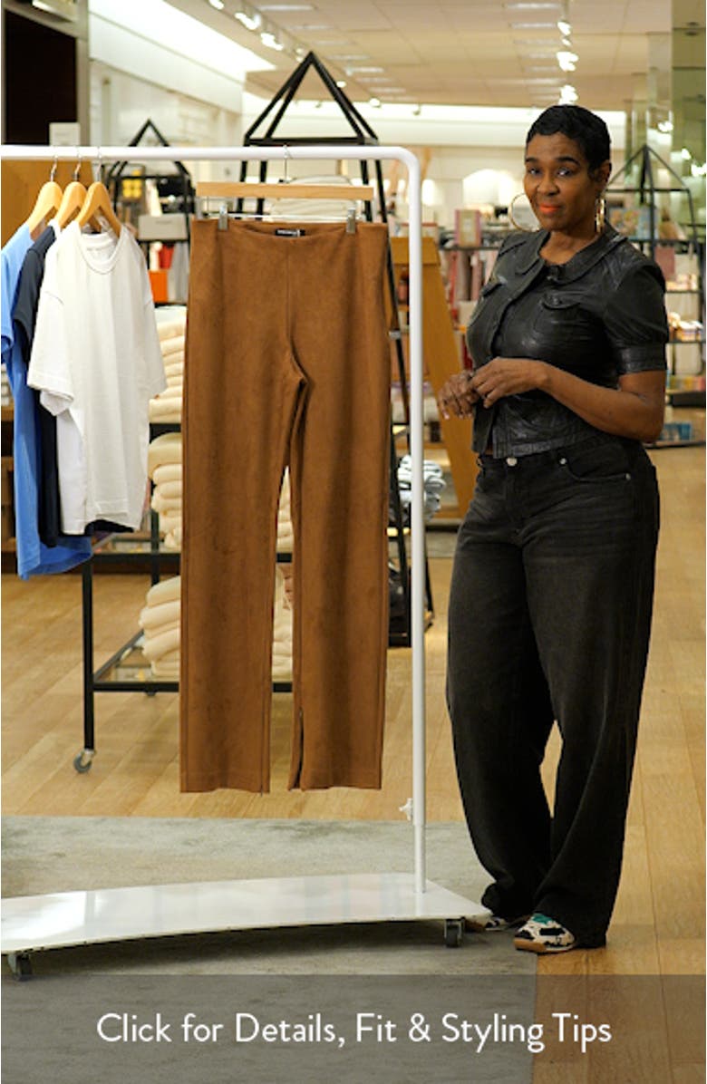 Faux Suede Straight Leg Pants, sales video thumbnail