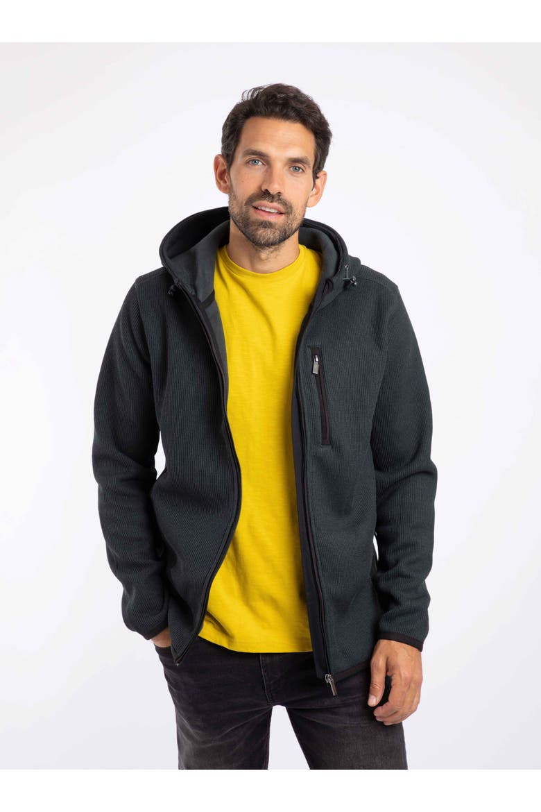 Lockie Full Zip Bonded Fleece Hoodie, Main, color, Washed Black