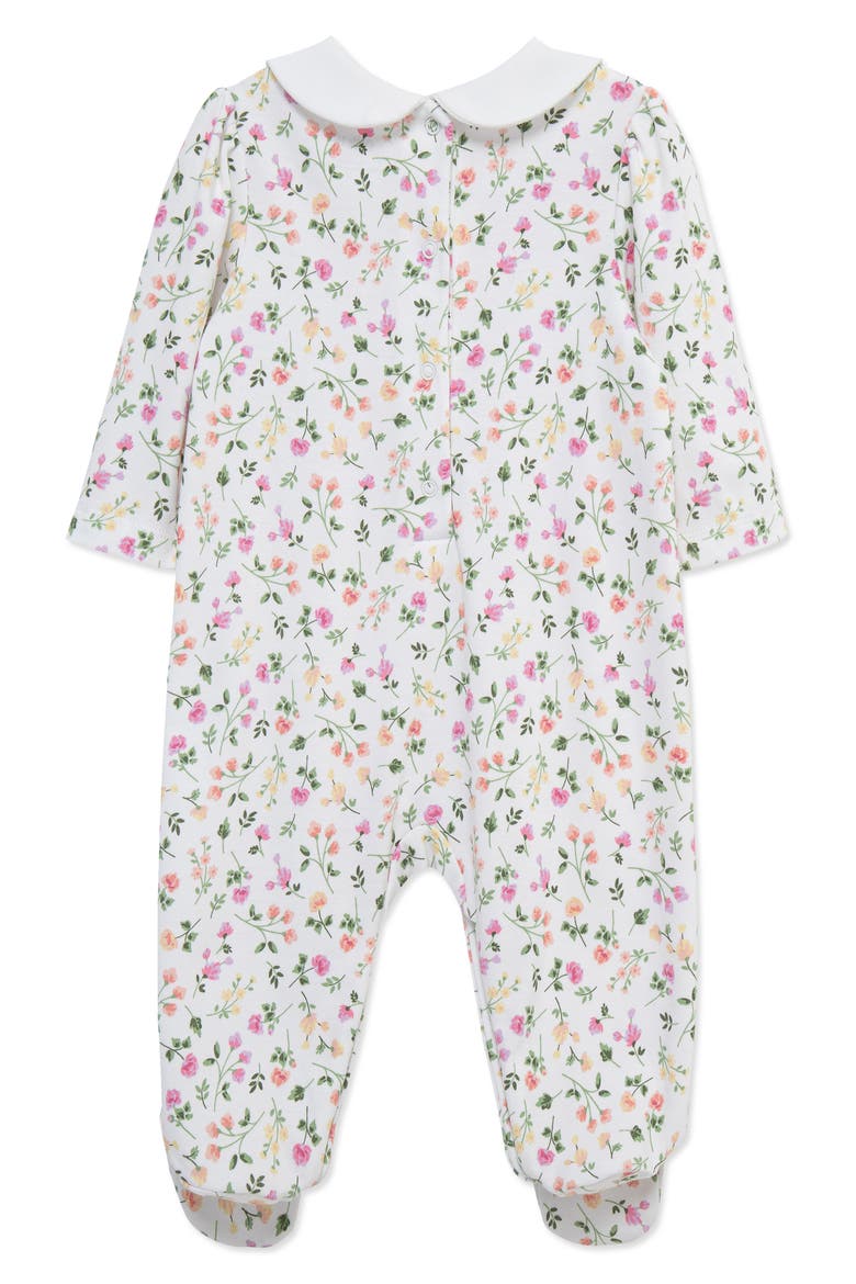Scatter Floral Pima Cotton Footie (Nordstrom Exclusive), Alternate, color, PINK MULTI