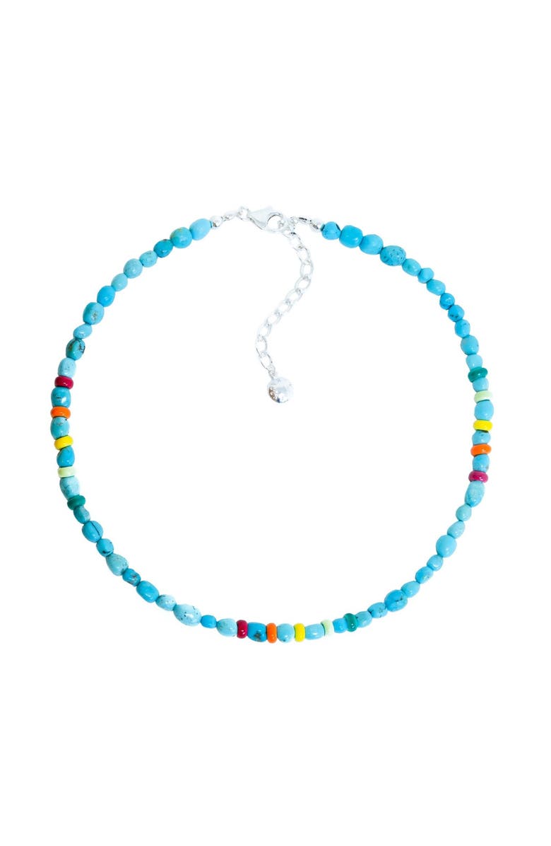 FRY POWERS Turquoise Nuggets Sunrise Collar Necklace, Main, color, 92.5 Sterling Silver