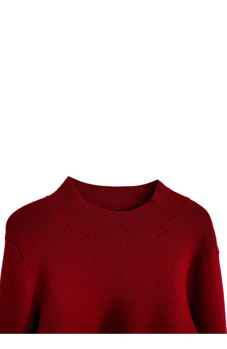 Tulleen Ruffle-Knit Sweater, Alternate, color, Red