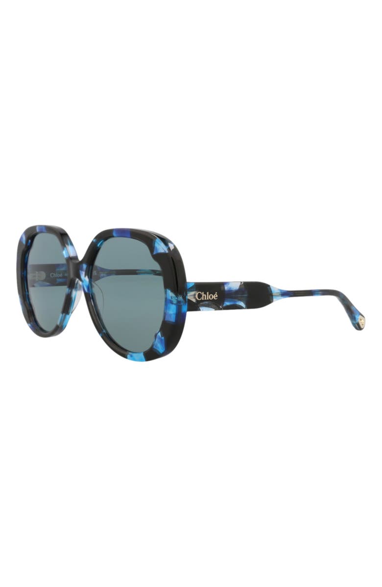 Chloé 56mm Oversize Round Sunglasses, Alternate, color, Havana Havana Blue
