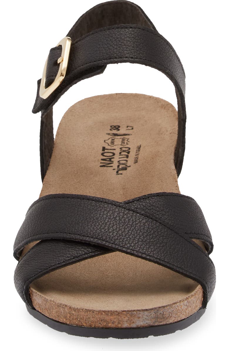 Naot Throne Wedge Sandal, Alternate, color, Soft Black Leather