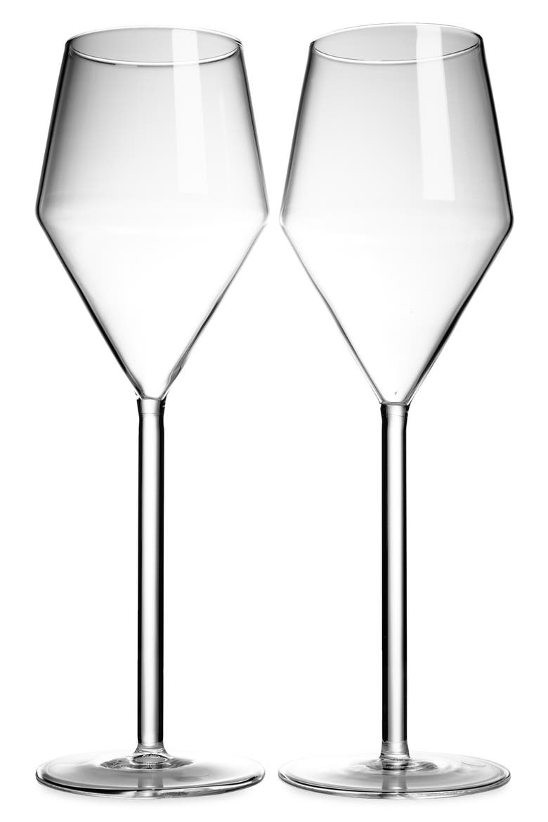 Juniper Set of Two Champagne Glasses, Main, color, CLEAR