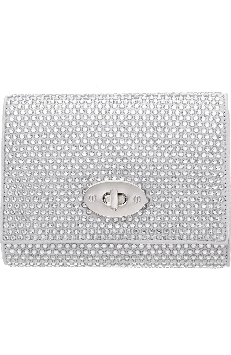 Nina Cilian Clutch, Main, color, Silver