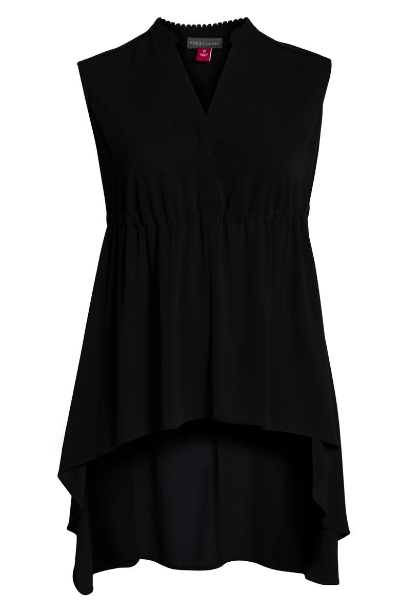 Vince Camuto Split Neck High/Low Blouse, Alternate, color, 