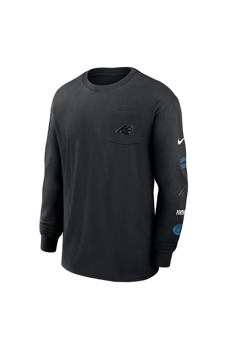 Nike Men's Nike Black Carolina Panthers Rewind Heavy Max90 Pocket Long Sleeve T-Shirt, Alternate, color, Black