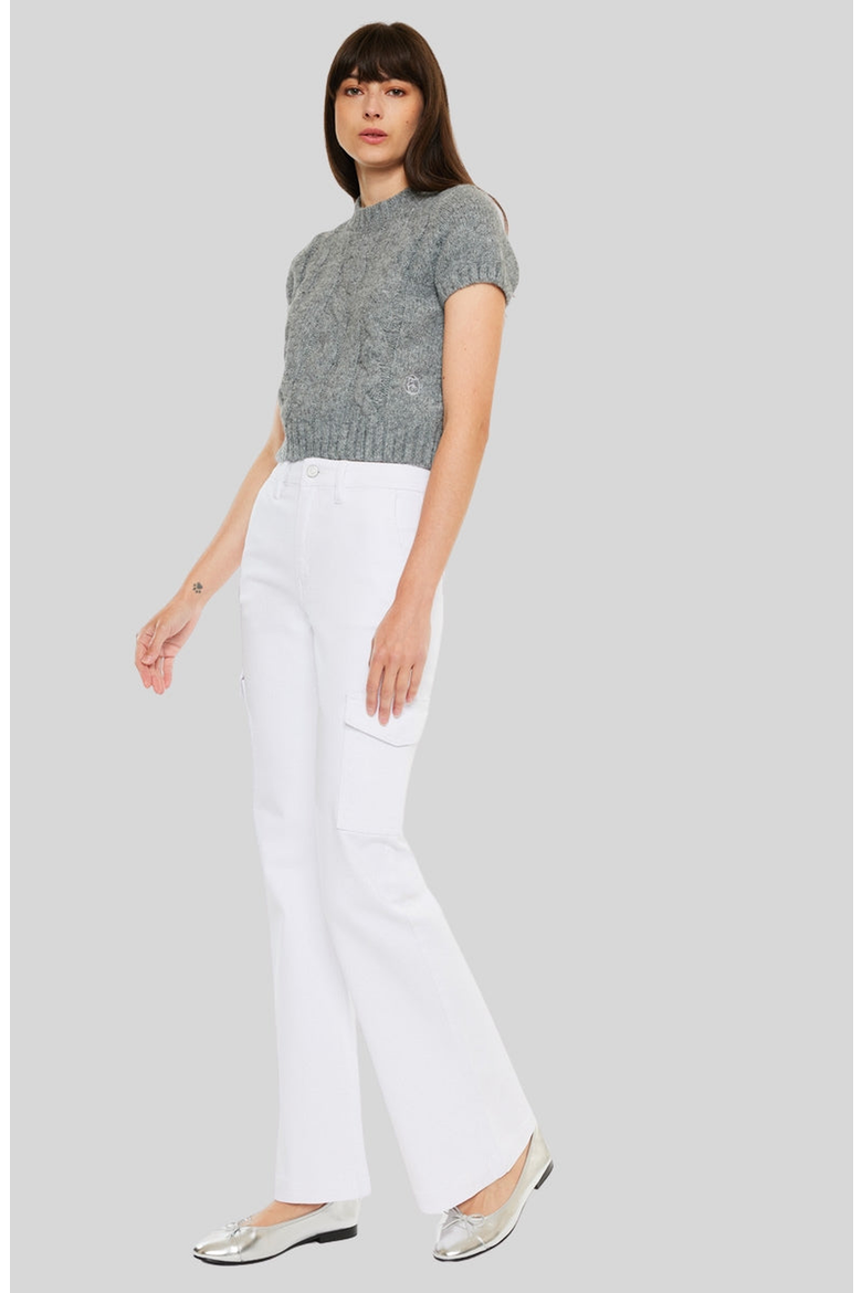 Marilyn High Rise Wide Flare Jeans, Alternate, color, White