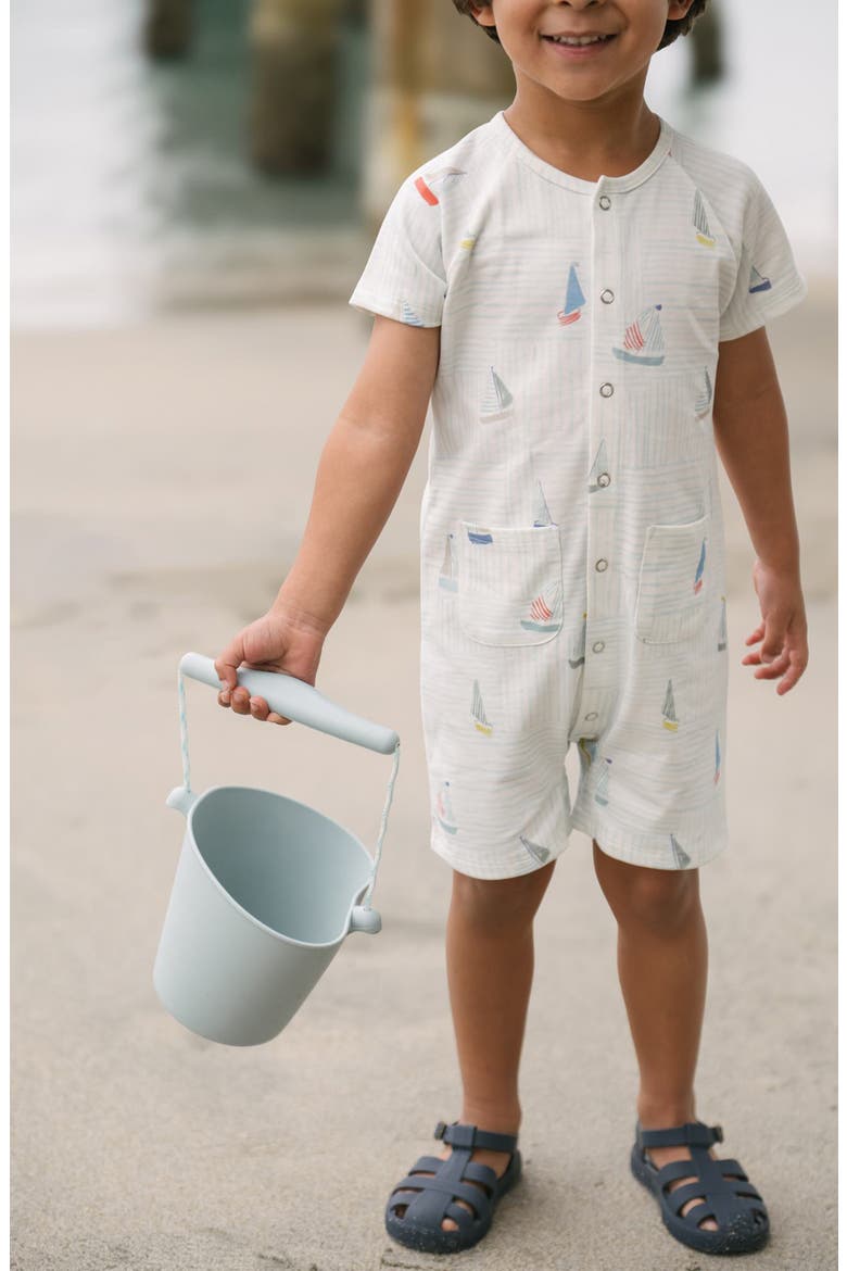 Kids' Patch Pocket Organic Cotton Romper, Alternate, color, SET SAIL