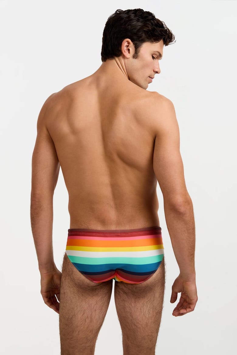 Bondi Stripe Swim Brief, Alternate, color, Siena