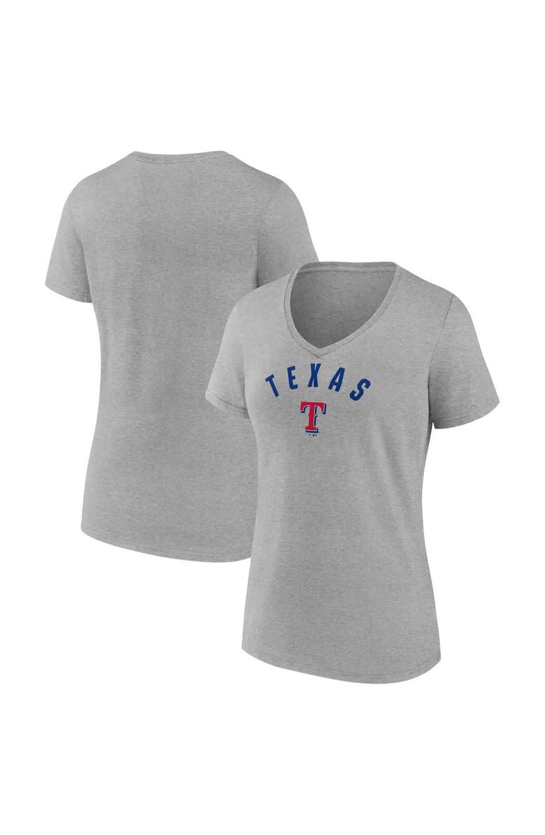 FANATICS Women's Fanatics  Gray Texas Rangers V-Neck T-Shirt, Alternate, color, Gray