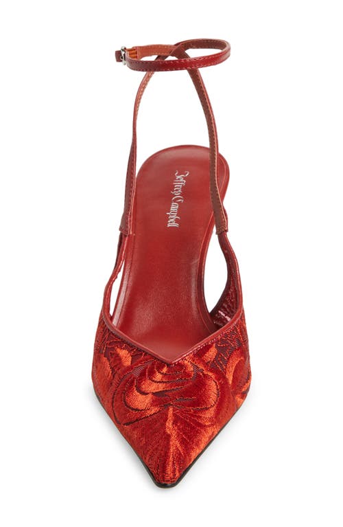 Jeffrey Campbell Exec Ankle Strap Pointed Toe Pump In Brick Red