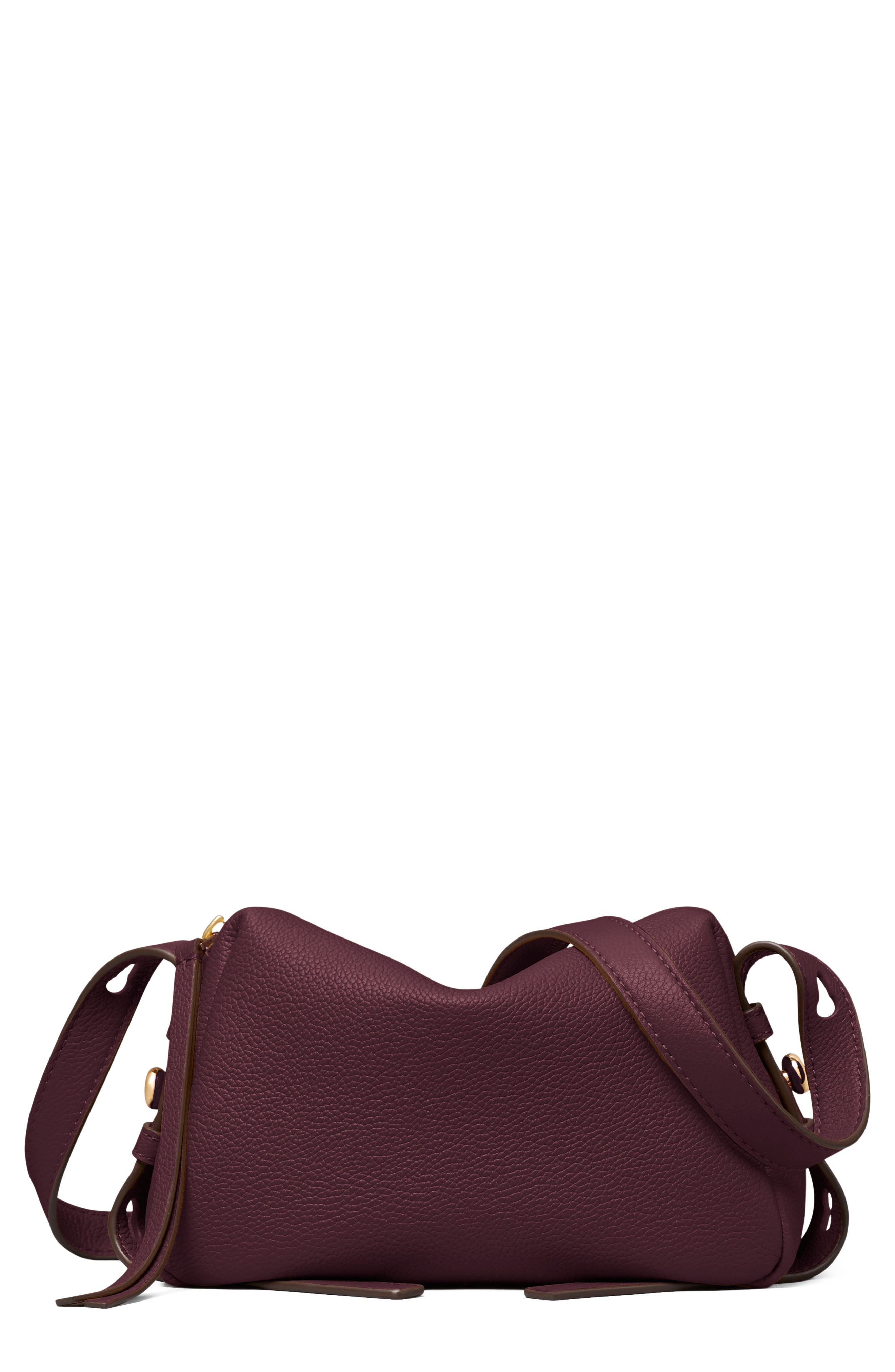 Romy Soft Leather Crossbody Bag, Main, color, DARK CARMINE